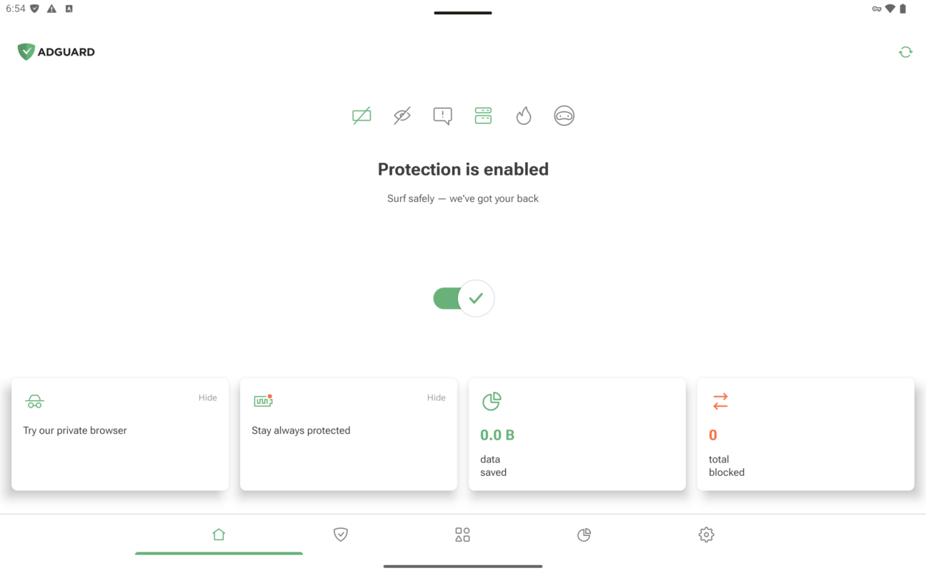 AdGuard for Android landscape mode *border