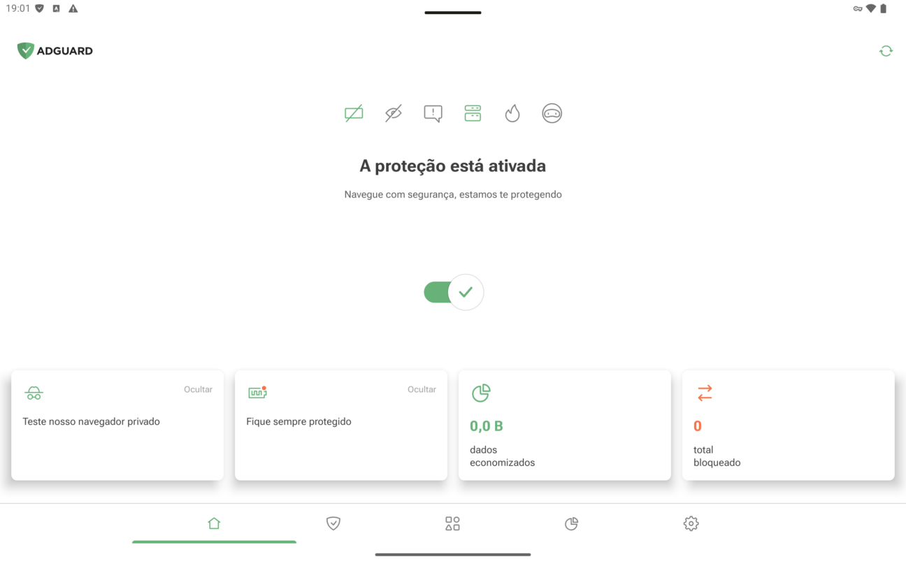 AdGuard para Android modo paisagem *border