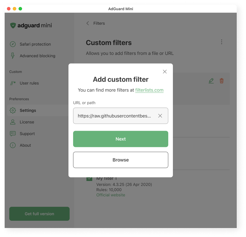 Custom filters *border