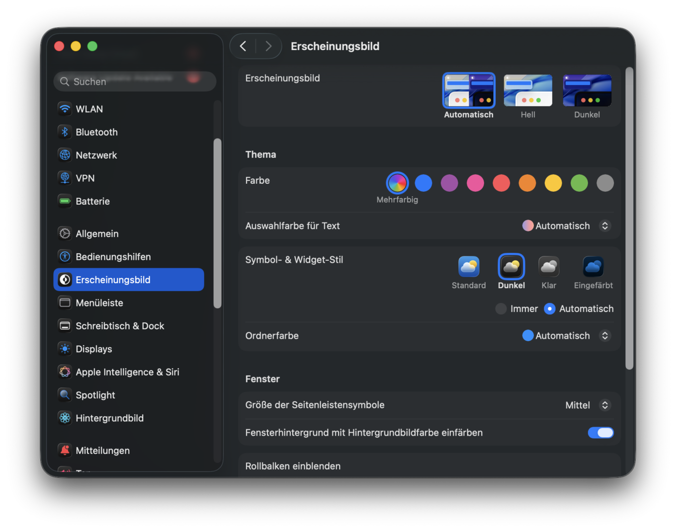 System settings dark icon
