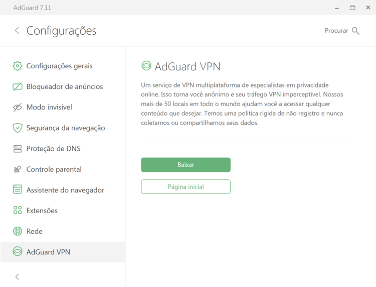 AdGuard VPN no app AdGuard