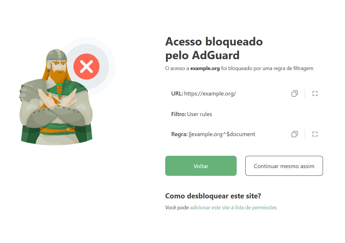 Site bloqueado por uma regra *border