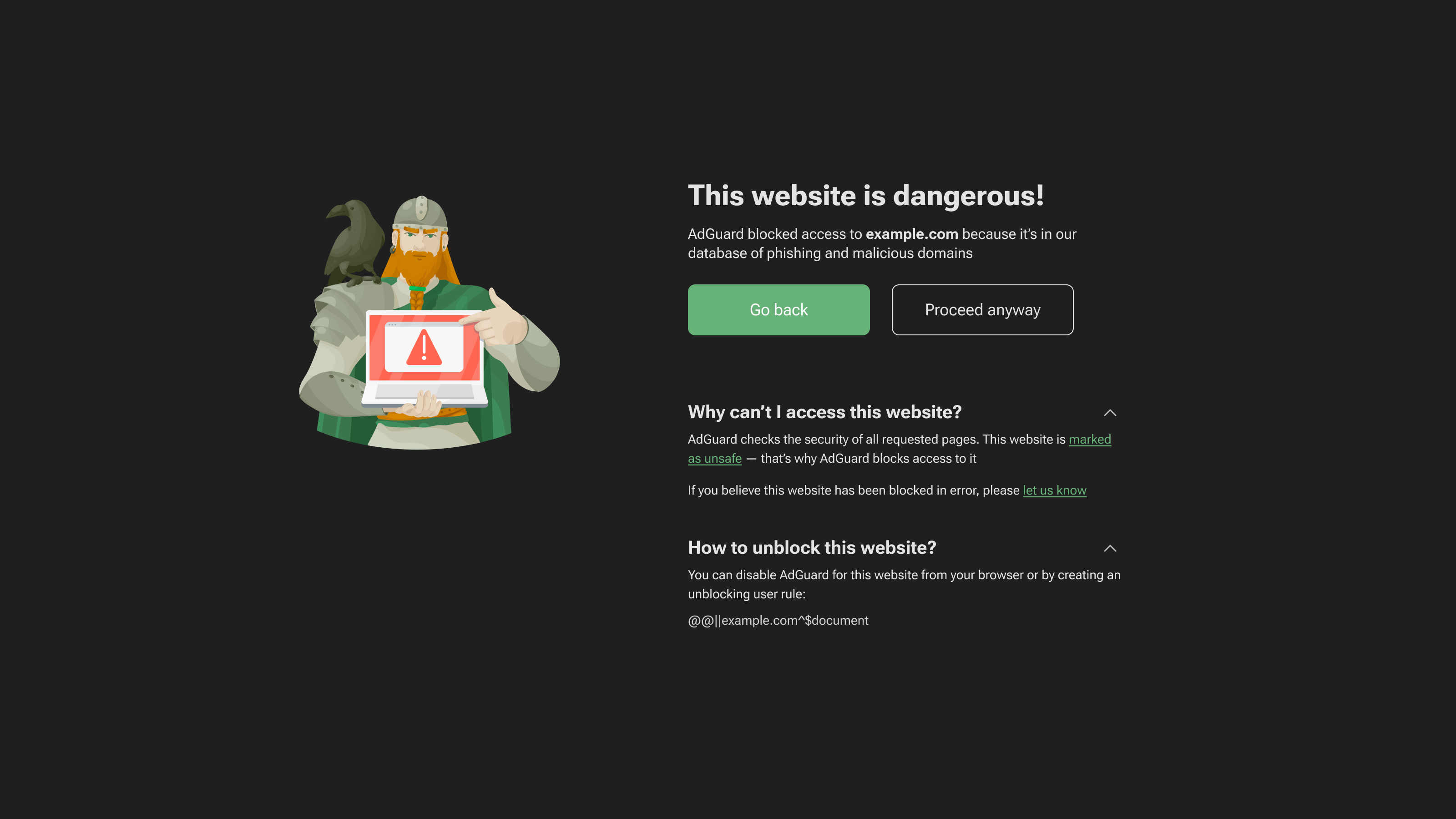 Dangerous website *border