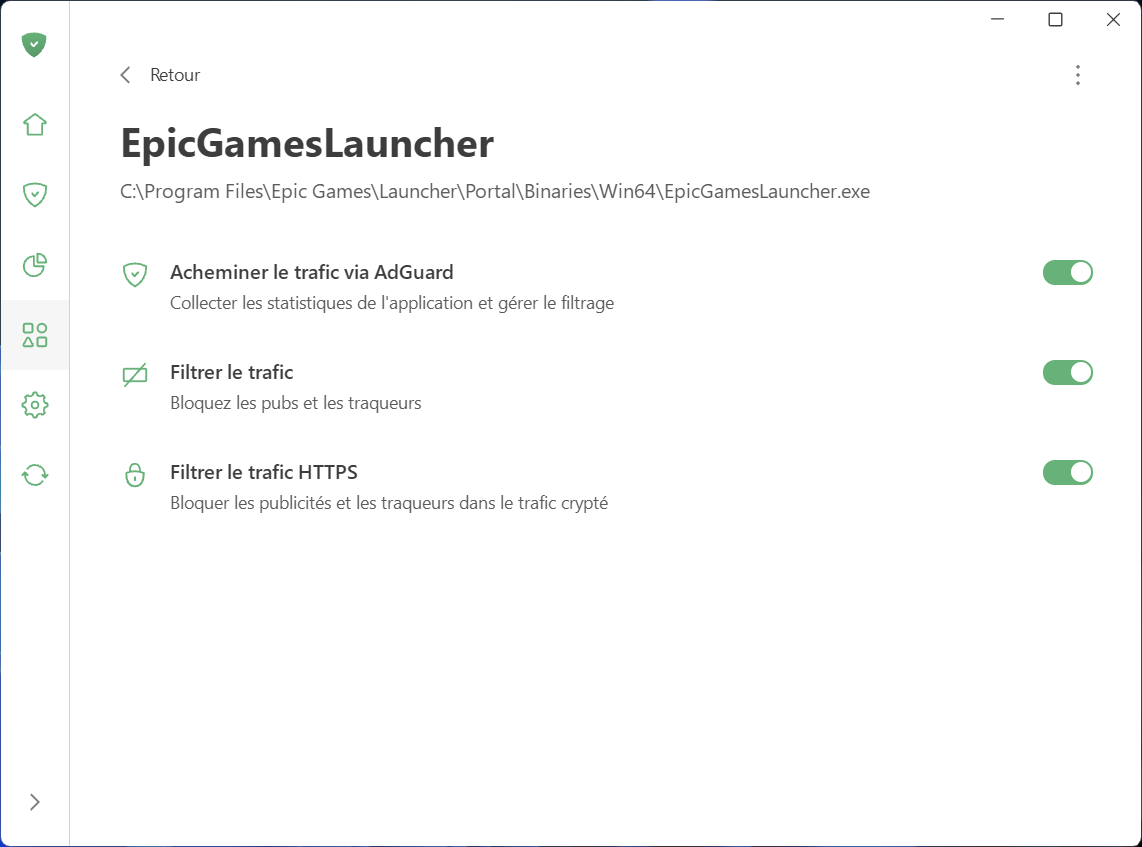 L'application dans la gestion des apps