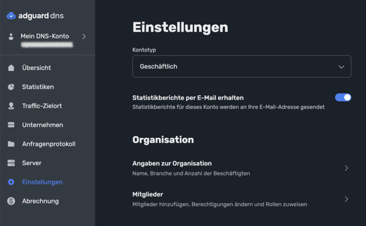 Eigentumer-Einstellungen