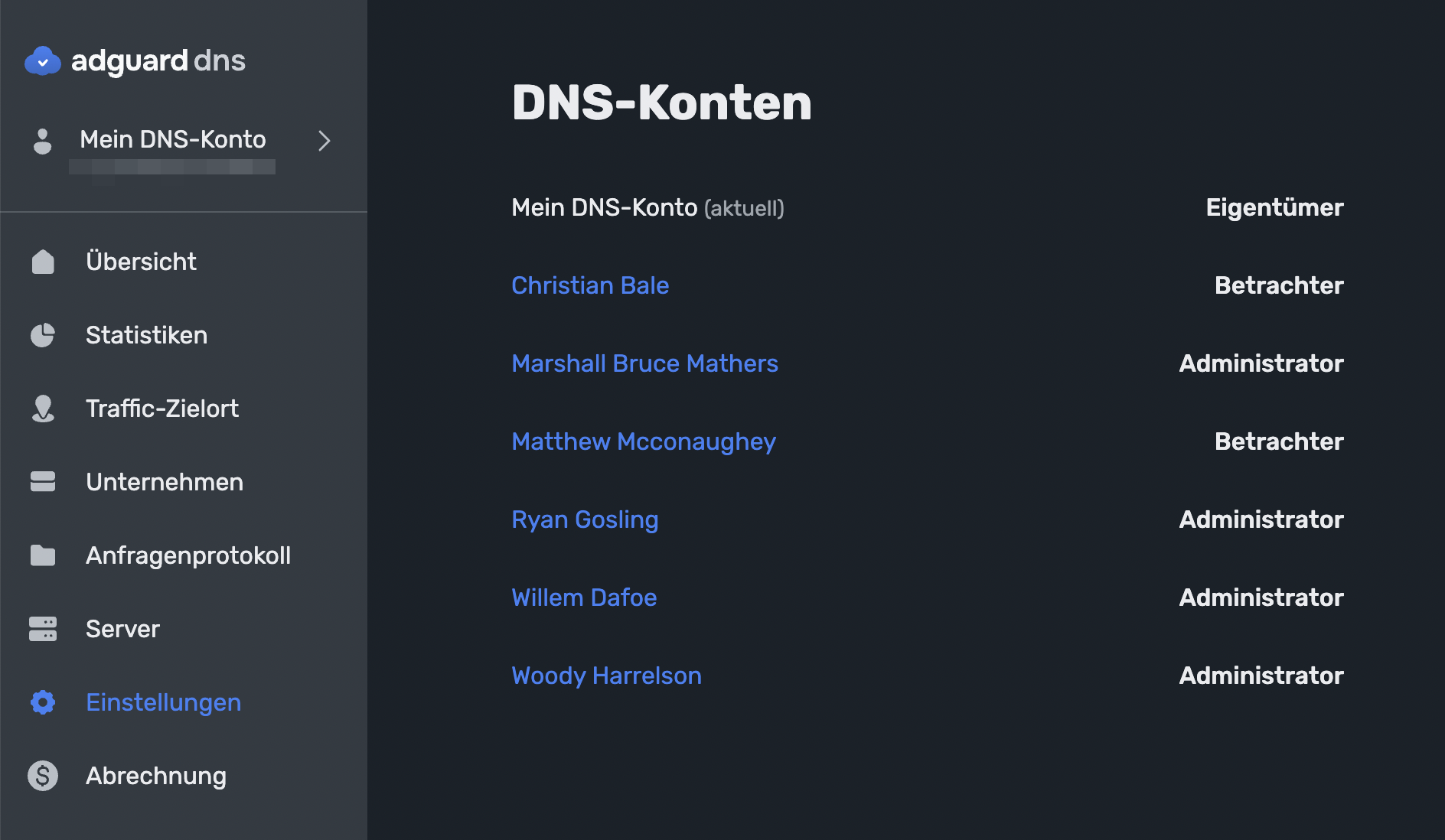 Mehrere DNS-Konten