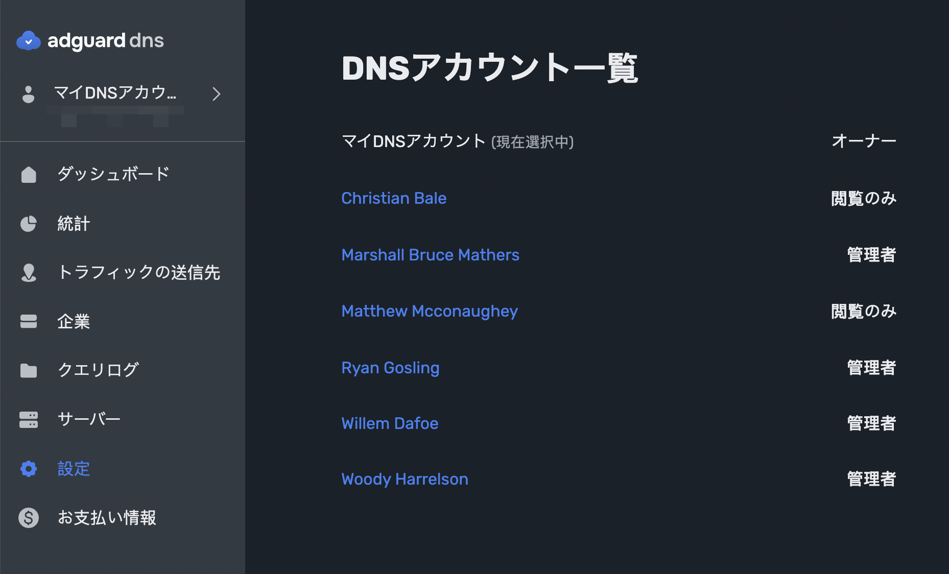複数のDNSアカウント