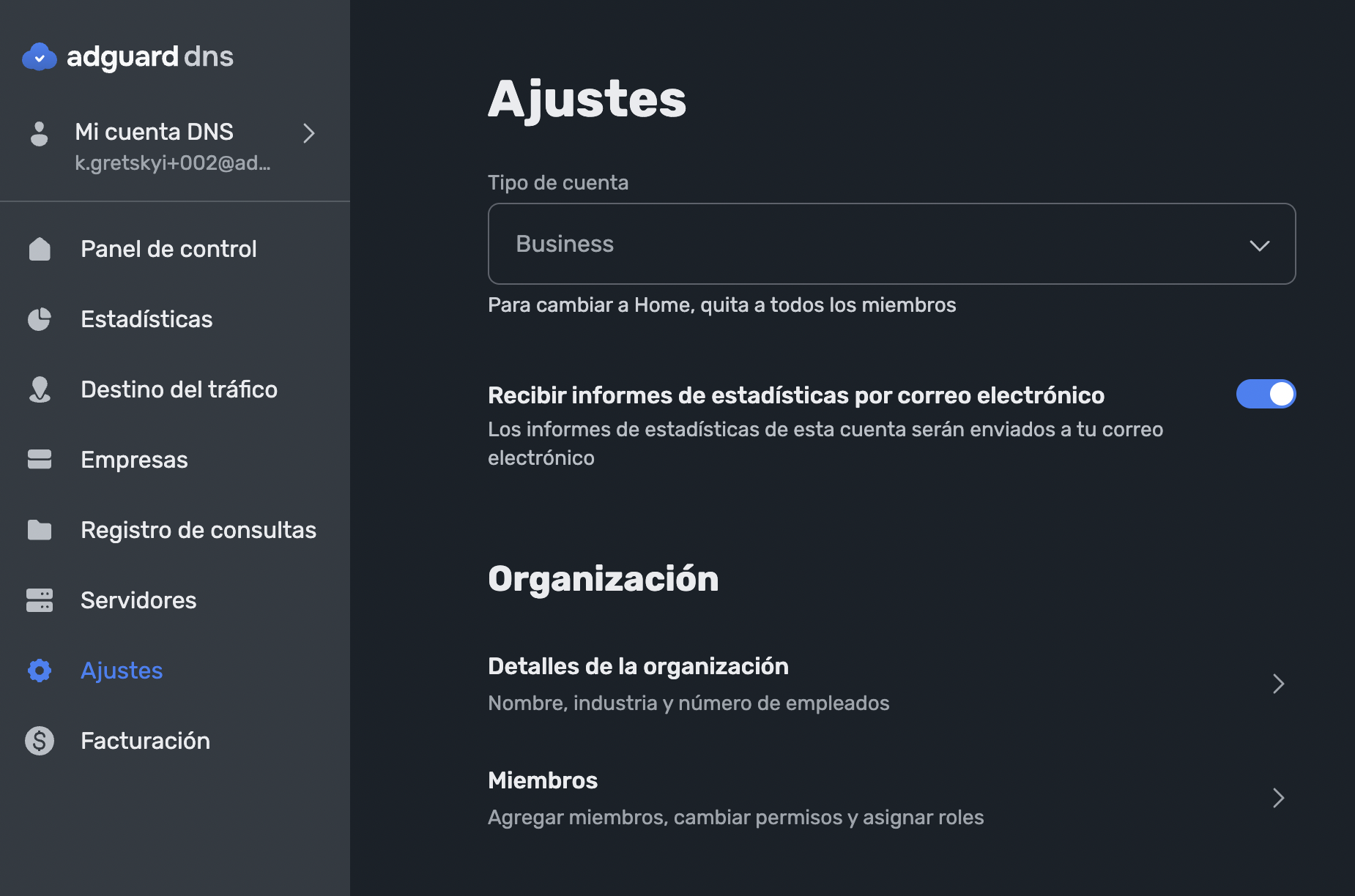 Configuraciones de propietario