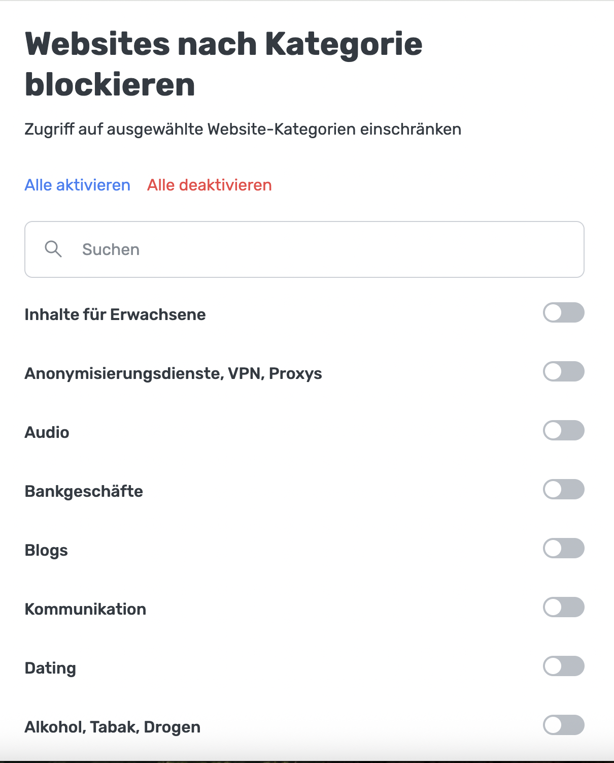 Kategoriebasiertes Blockieren *mobile_border