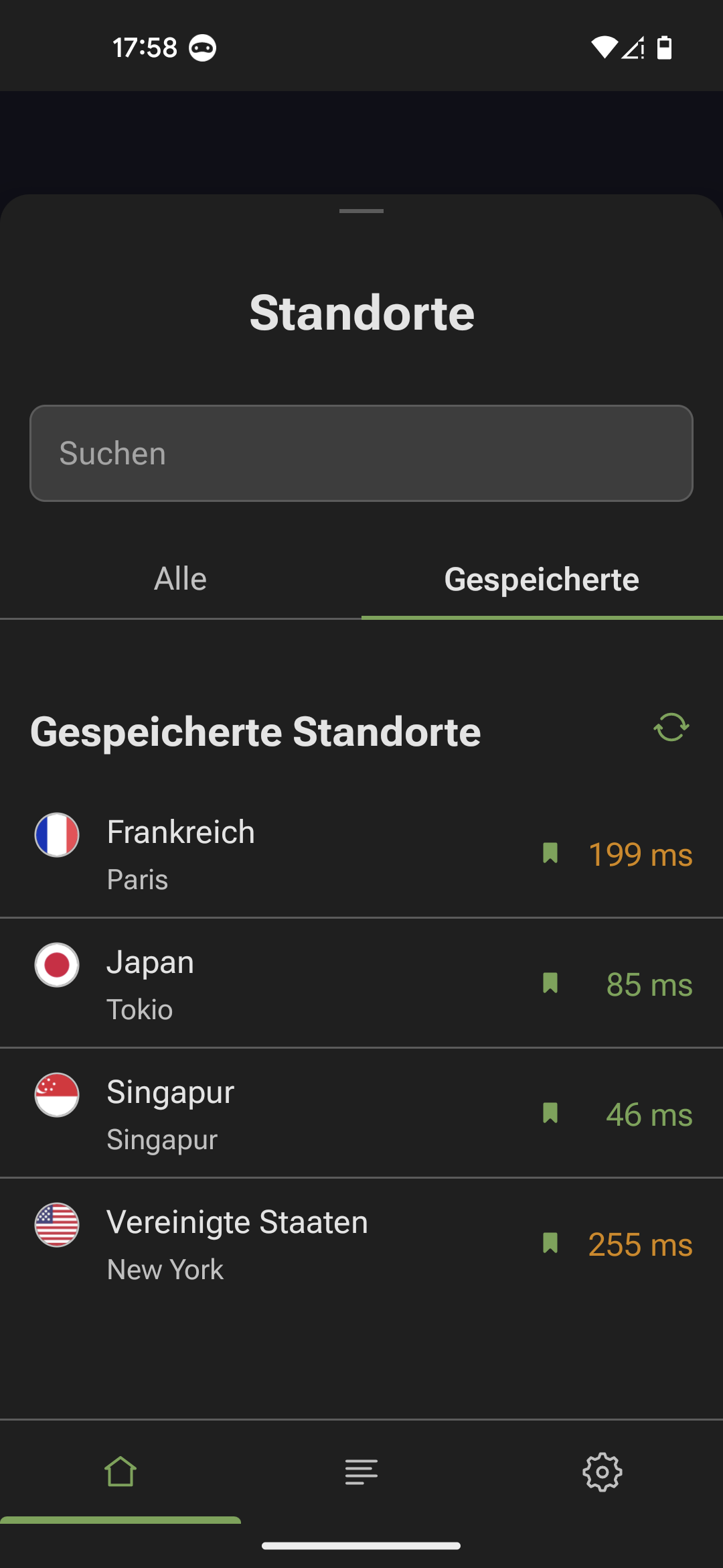 Gespeicherte Standorte *mobile