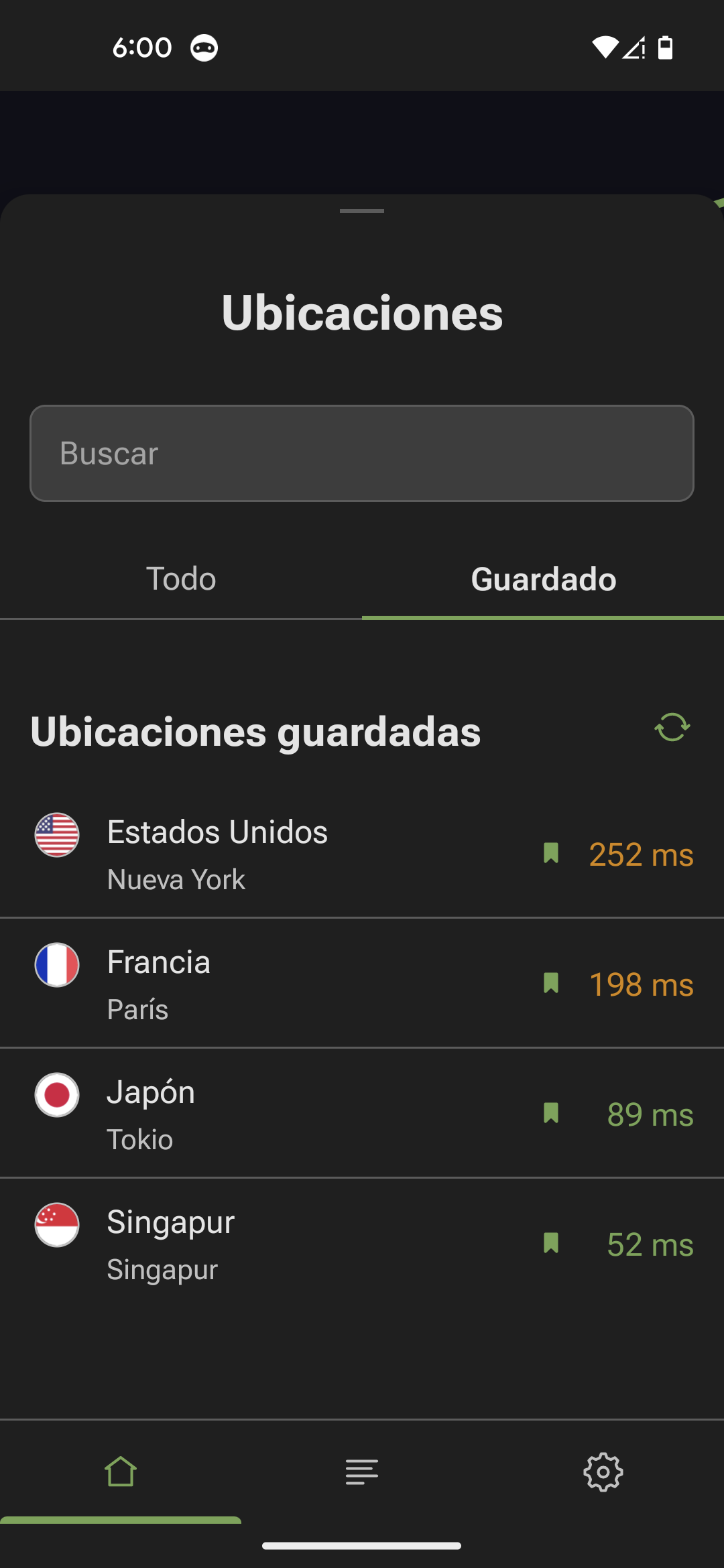 Ubicaciones guardadas *mobile