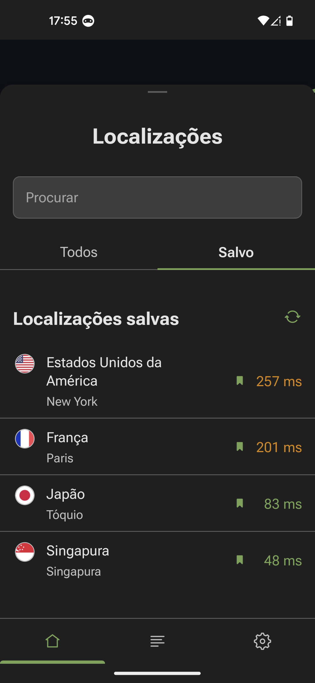 Locais salvos *mobile