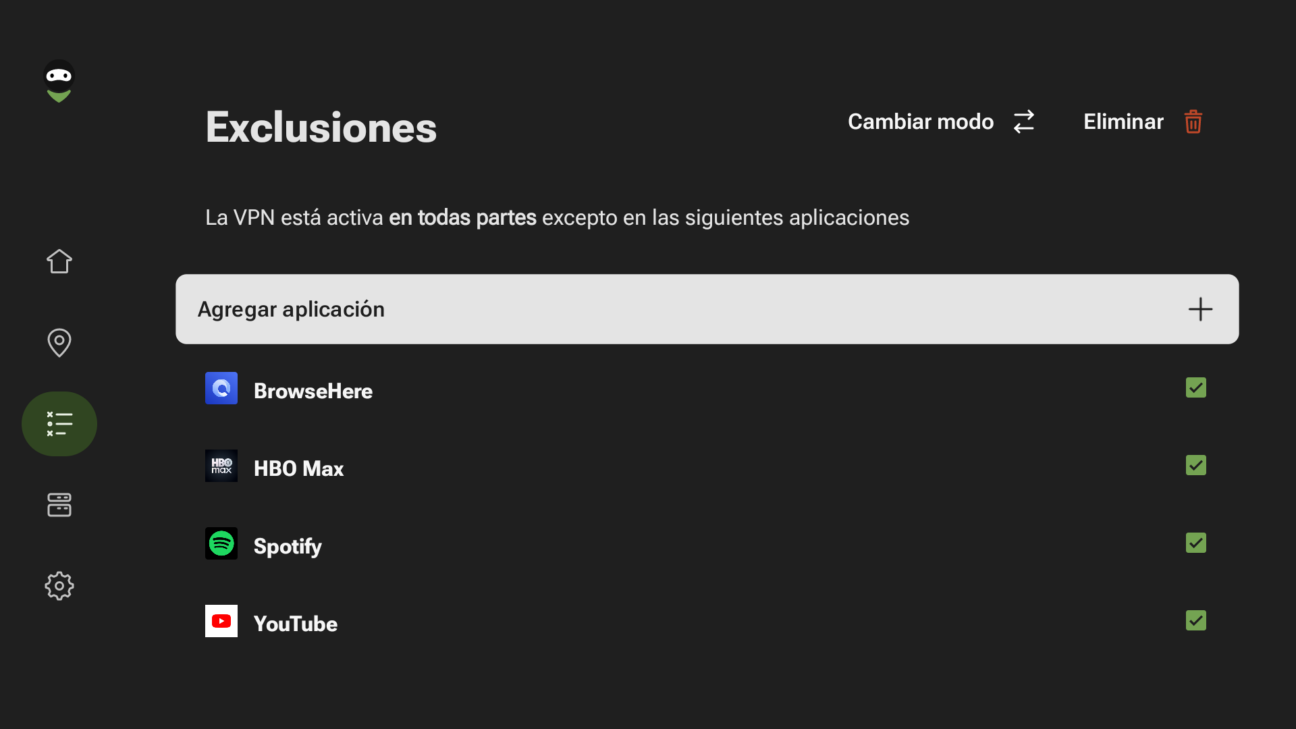 App exclusions for Android TV
