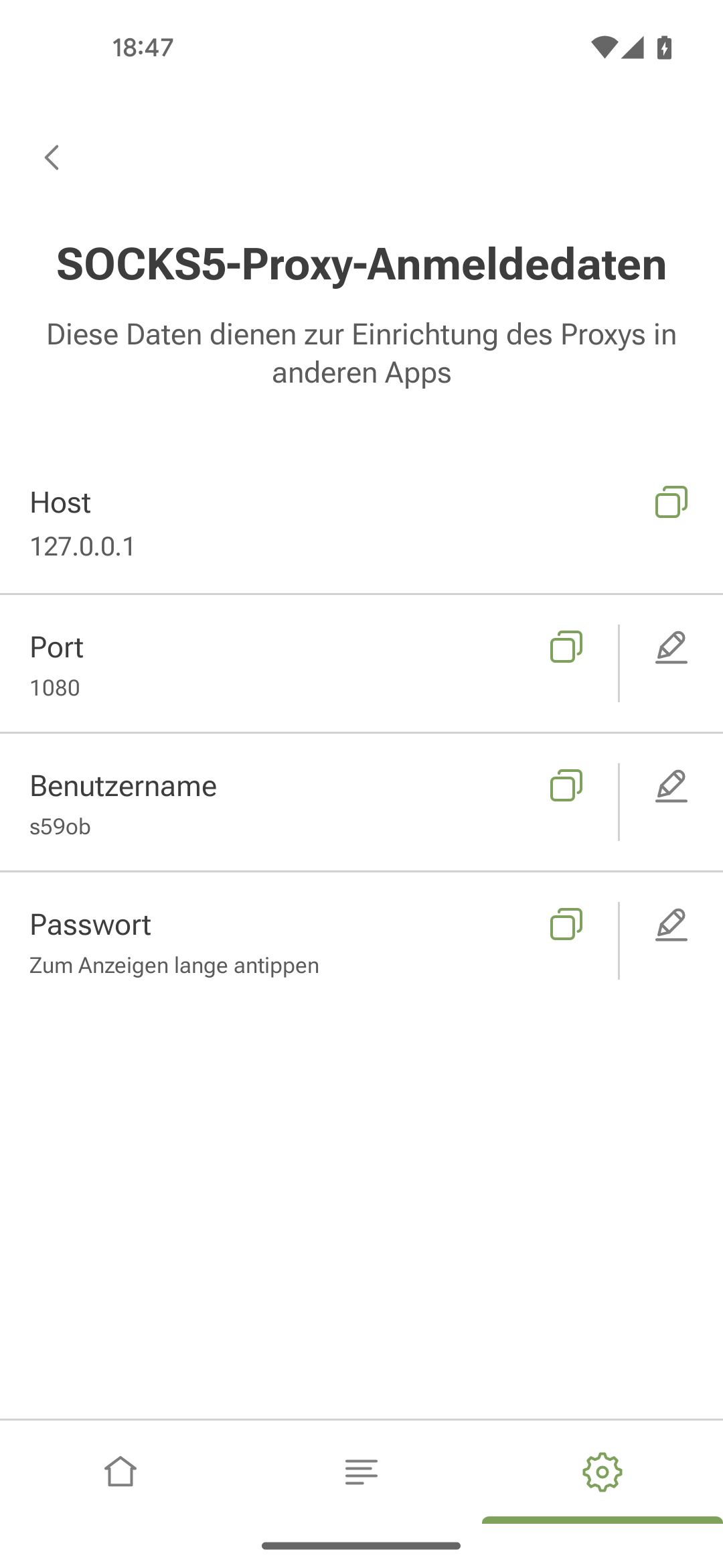 SOCKS5 proxy credentials *mobile_border