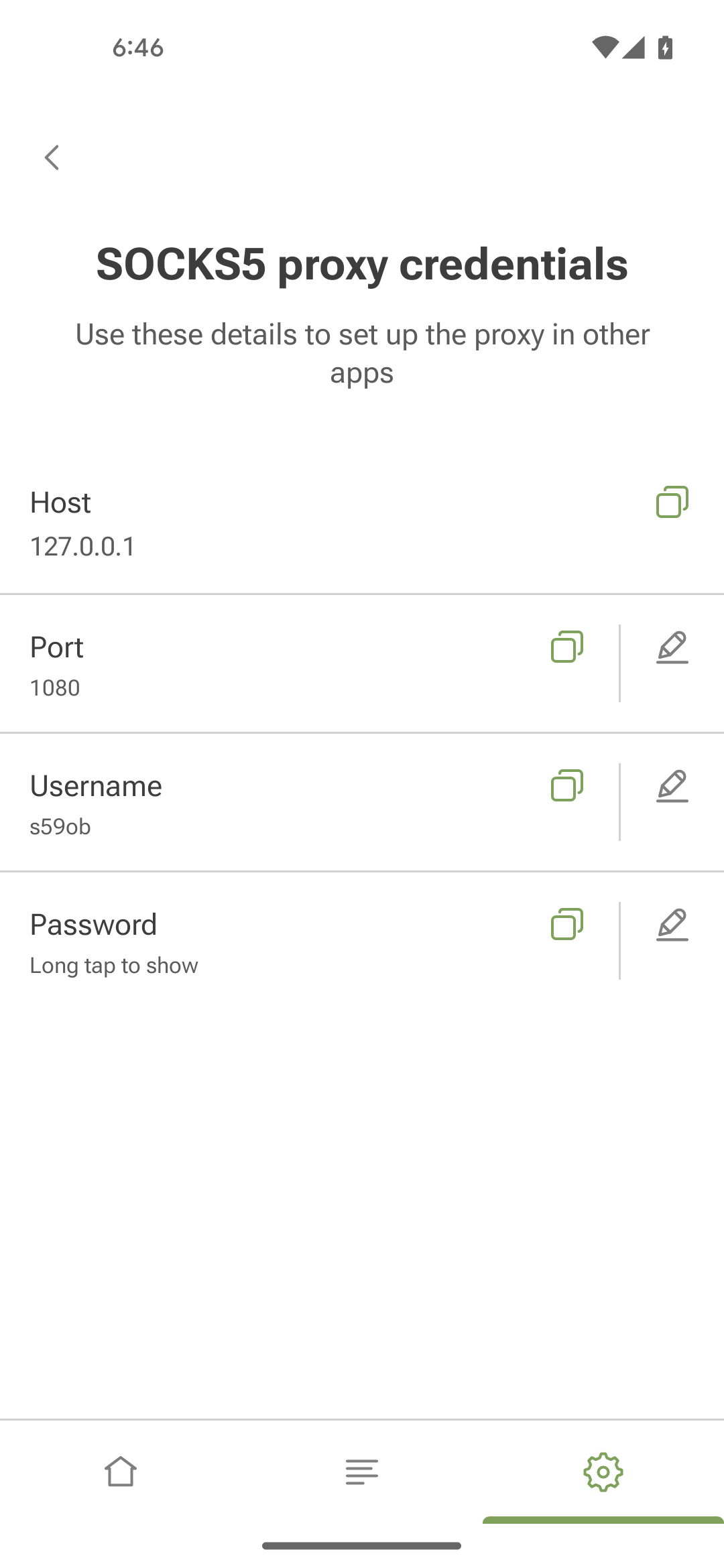 SOCKS5 proxy credentials *mobile_border
