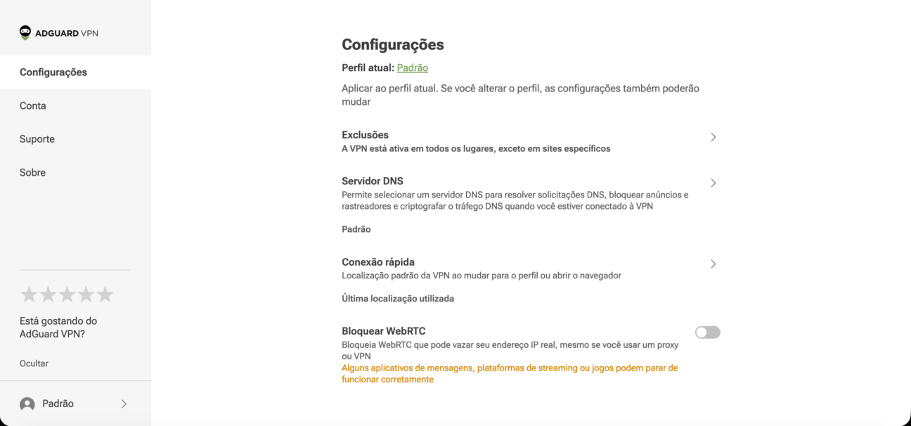 Configurações