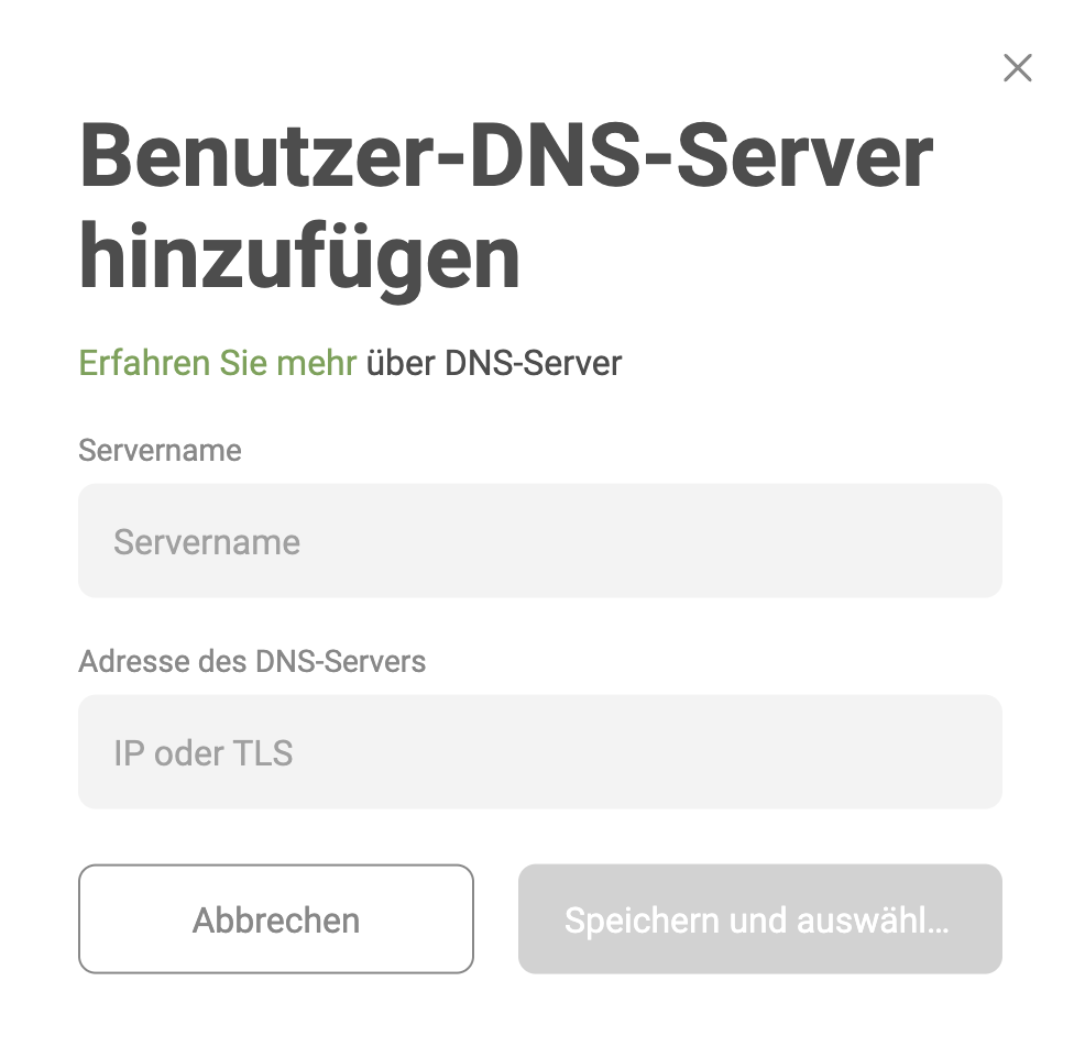DNS-Server hinzufügen