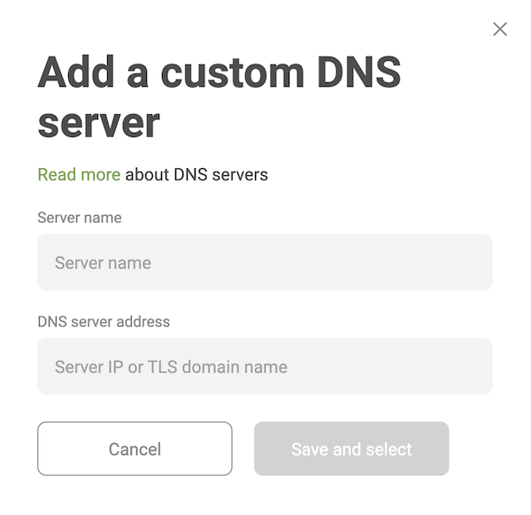 Add a DNS server