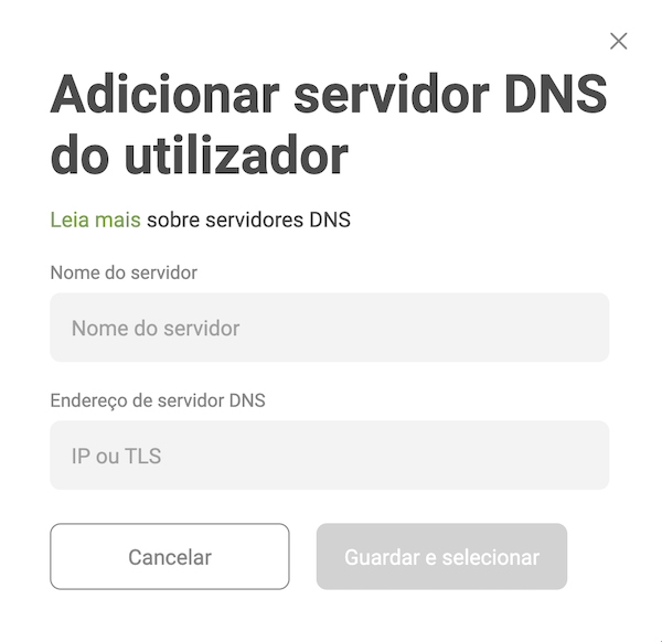 Adicionar servidor DNS