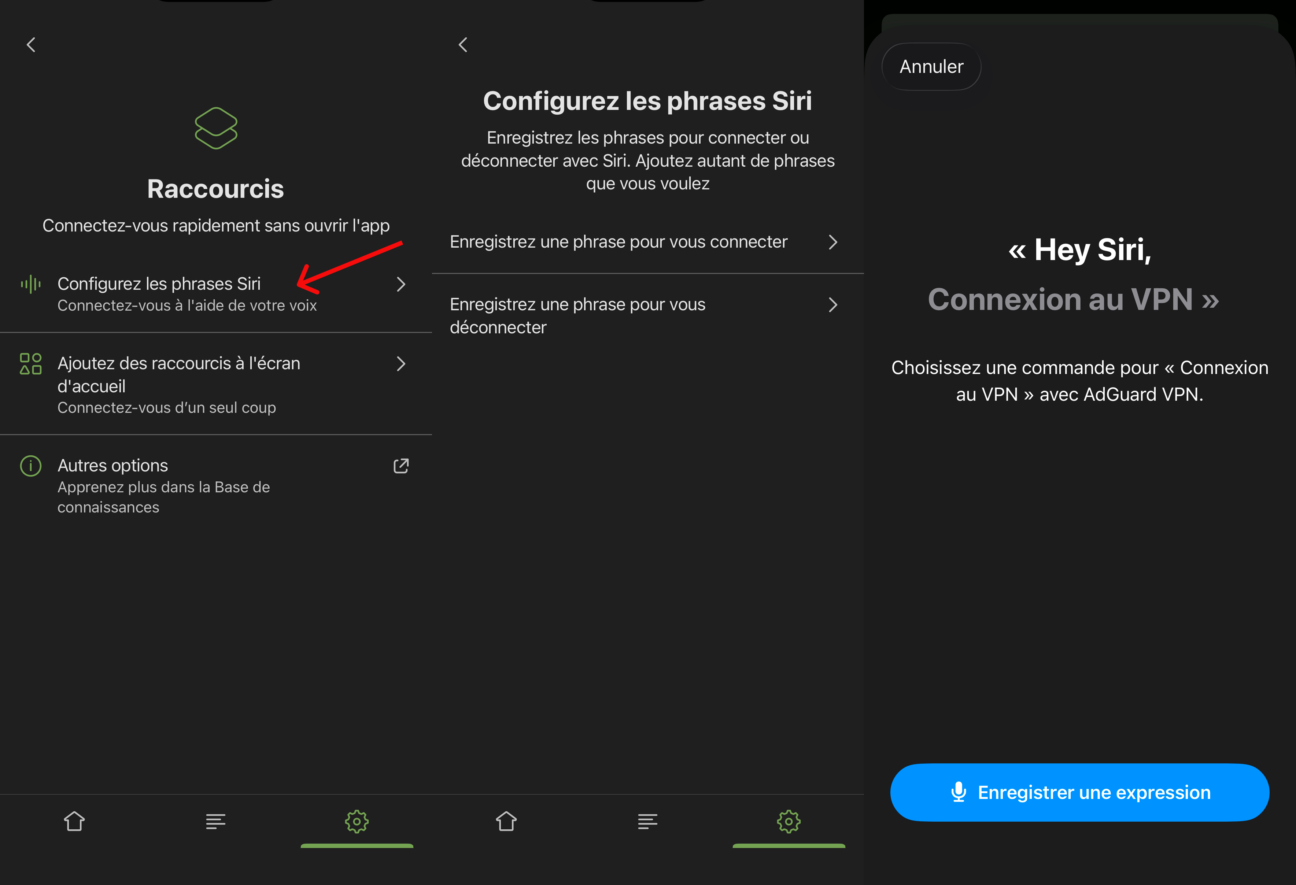 Activation de Siri