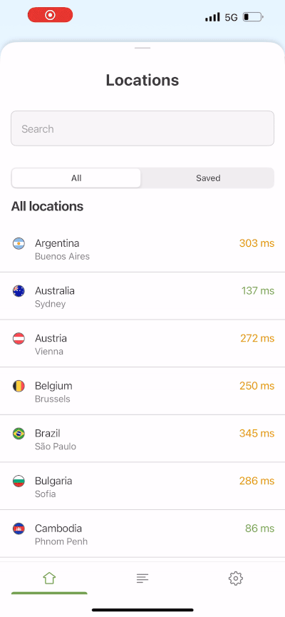Ajoutez et supprimez les emplacements *mobile