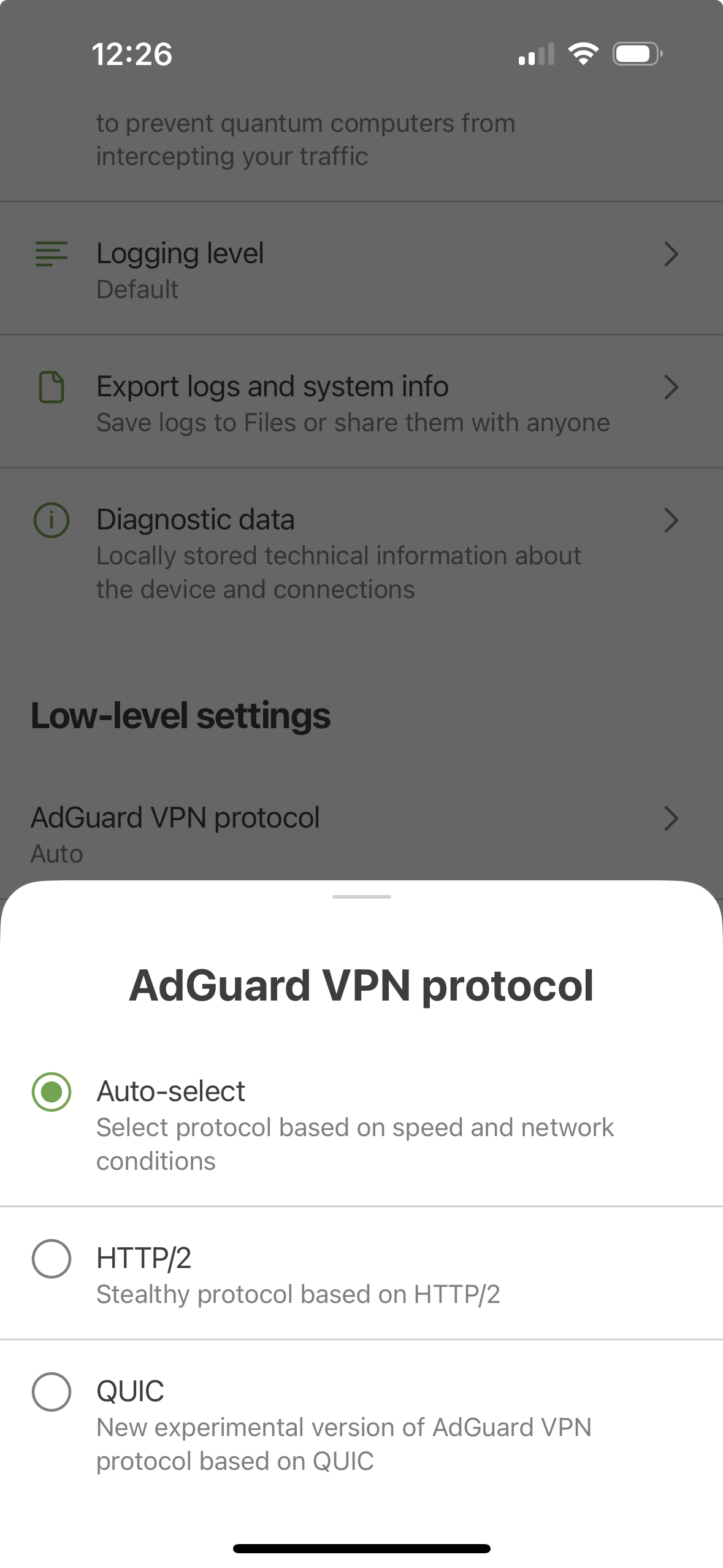 Select VPN protocol *mobile_border
