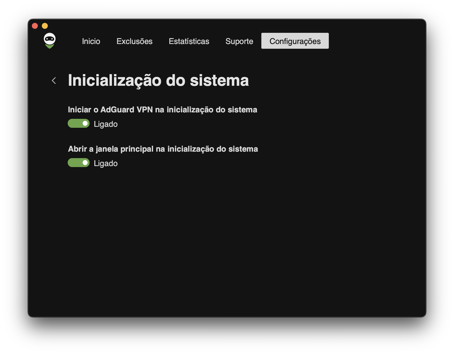 Abrir janela principal na inicialização do sistema