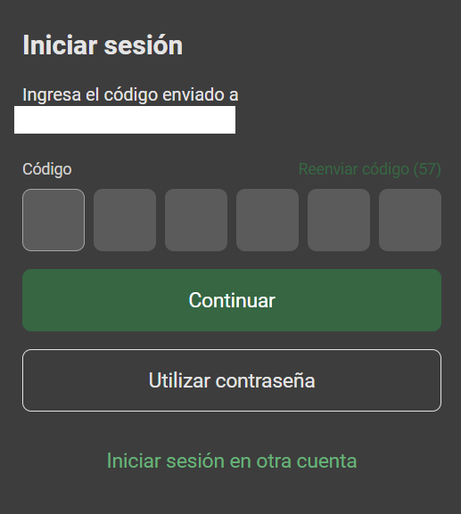 Código de un solo uso *mobile