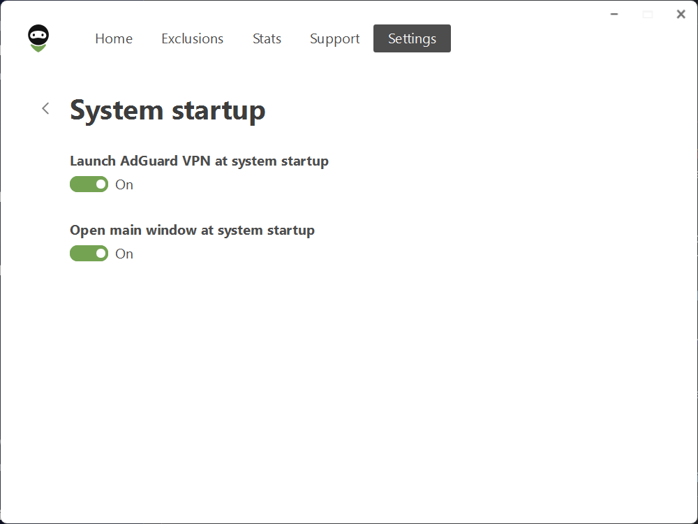 Open main window at system startup