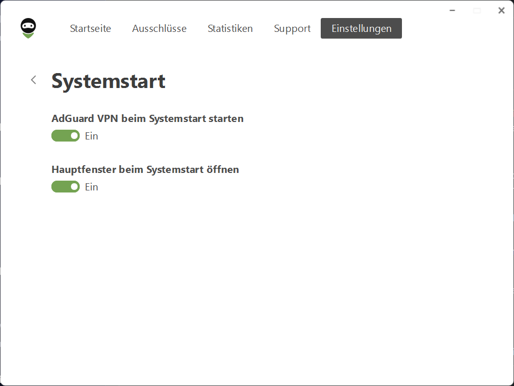 Hauptfenster beim Systemstart öffnen