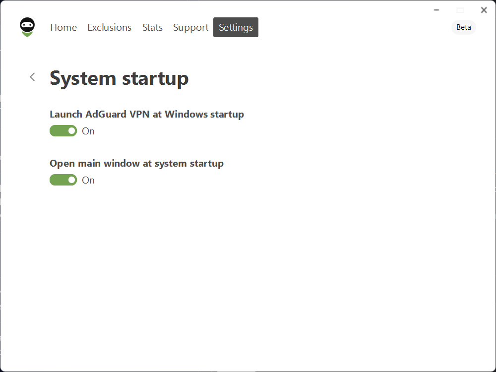 Open main window at system startup