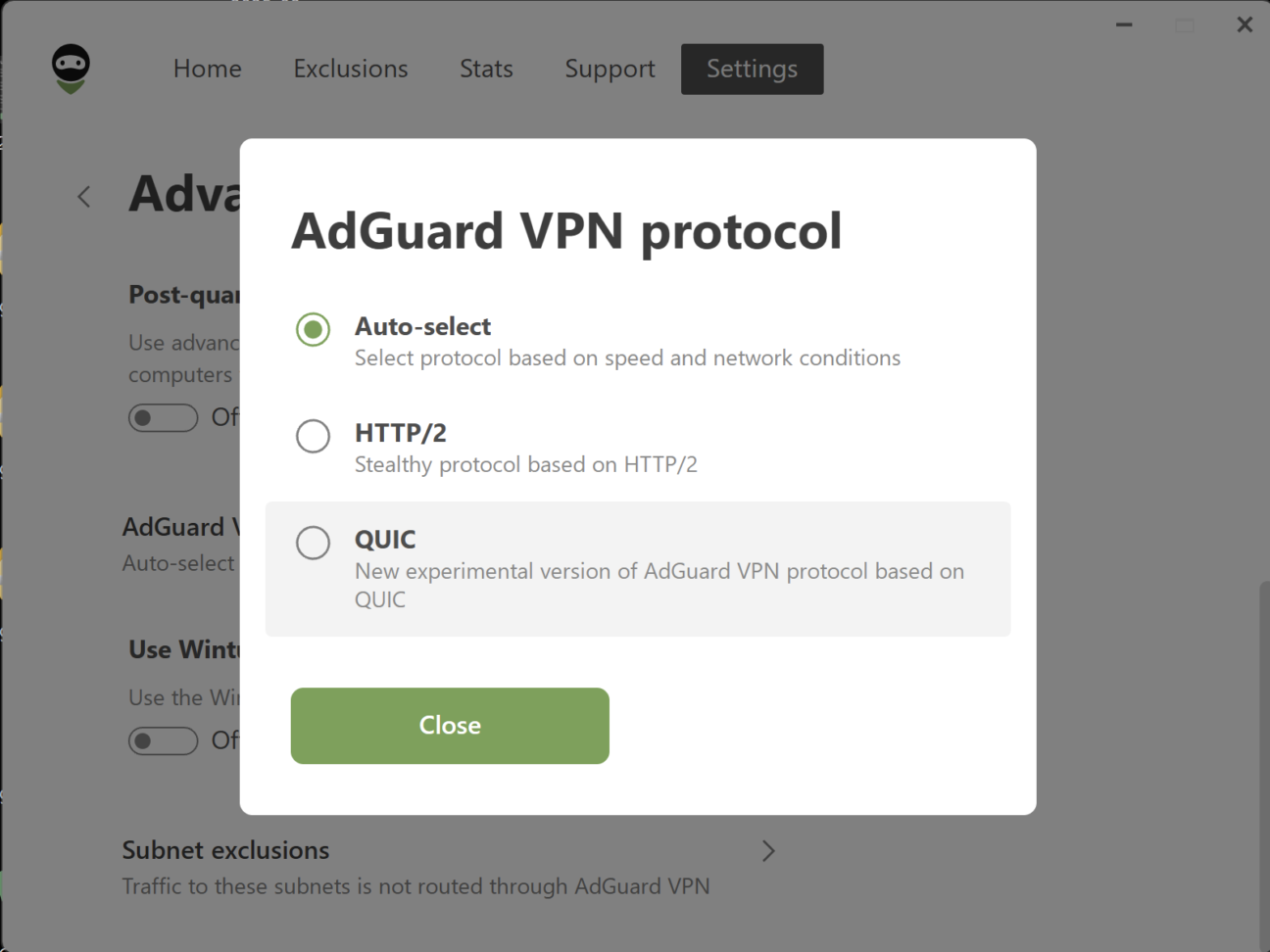 Automatic protocol selection