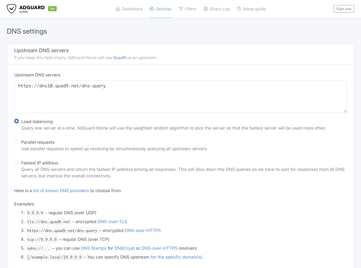 adguard home dns over https