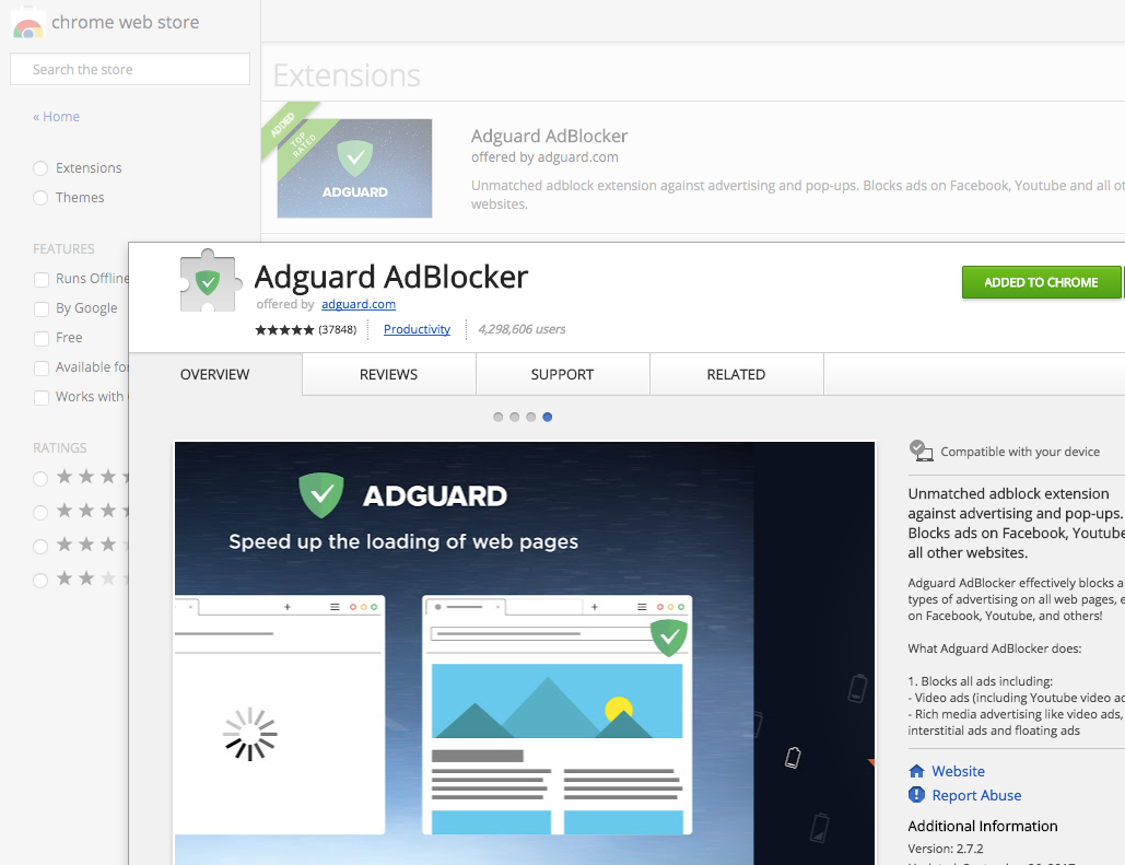 AdGuard in Chrome WebStore