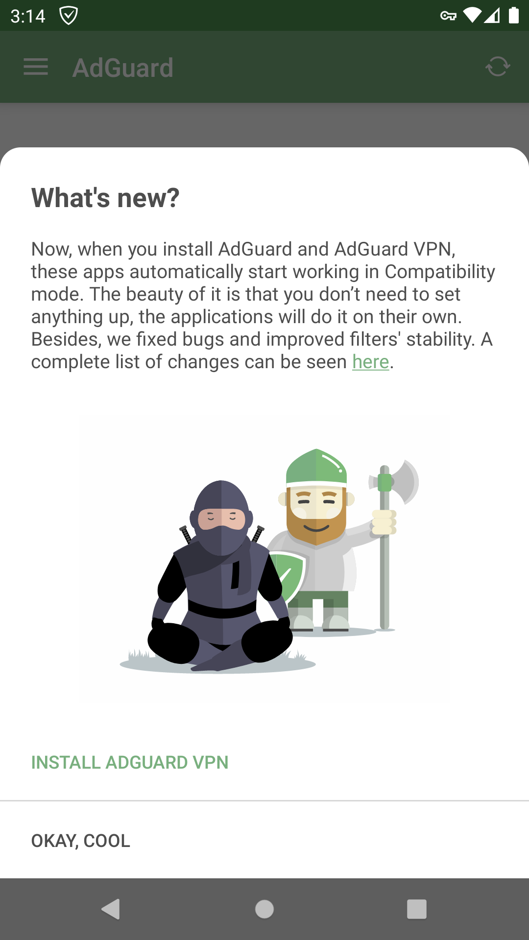 AdGuard v3.5 for Android: added AdGuard VPN compatibility