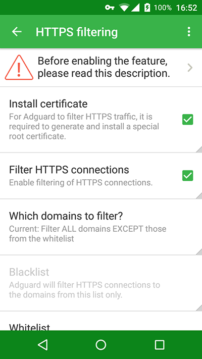 is adguard https filtering safe