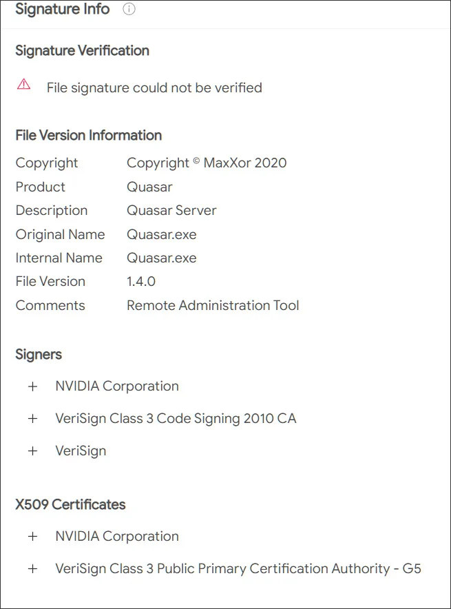 Stolen NVIDIA certificate