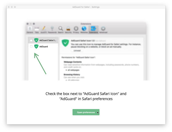 adguard safari app extension