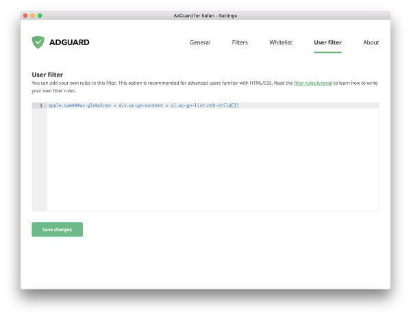 adguard safari filter