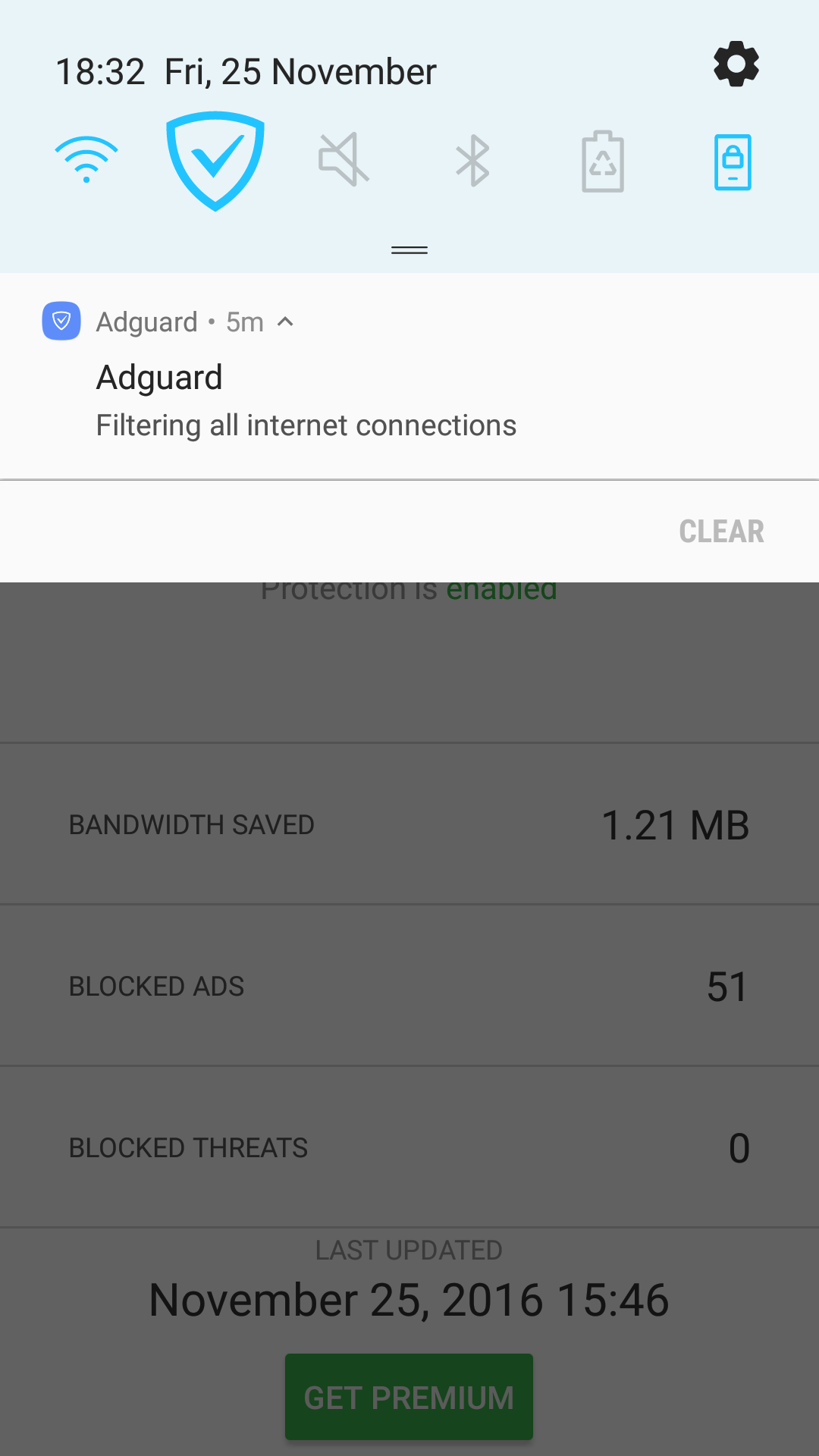 Adguard quick settings icon