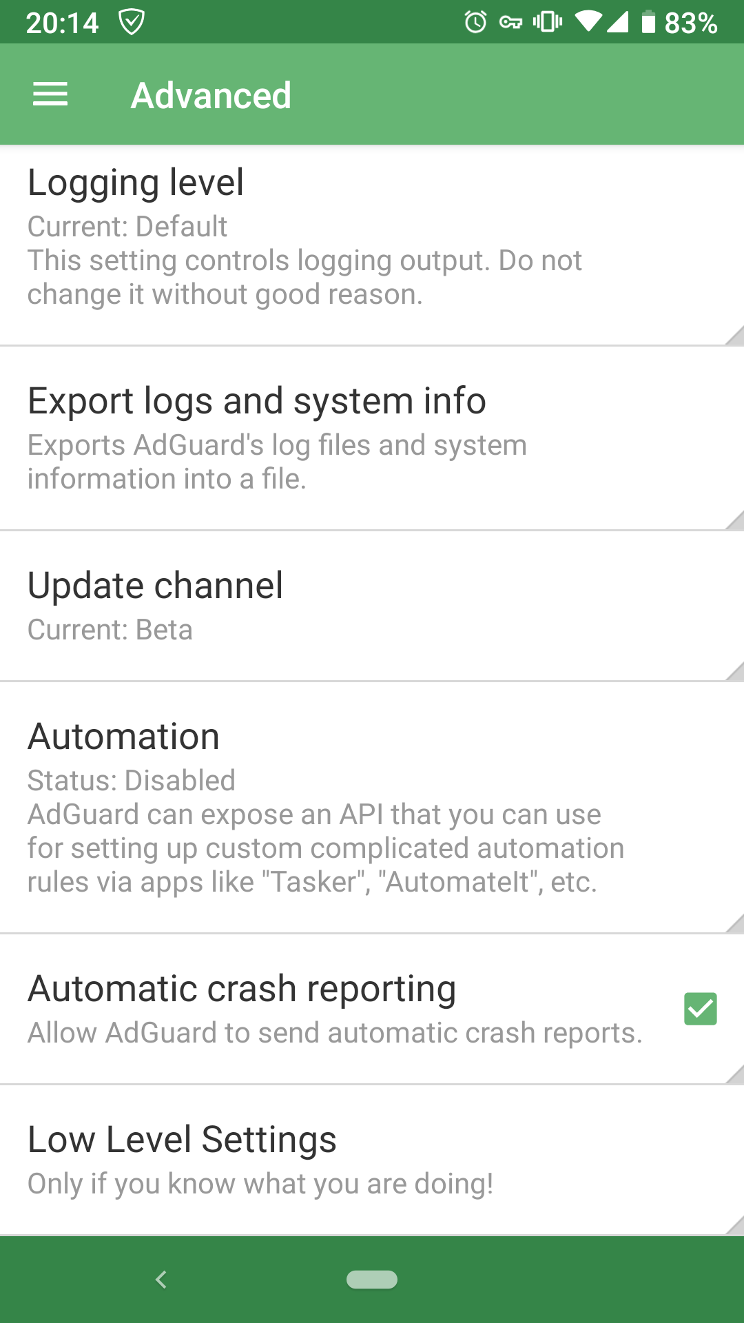 best adguard settings android