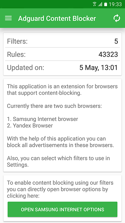 adguard content blocker does not work