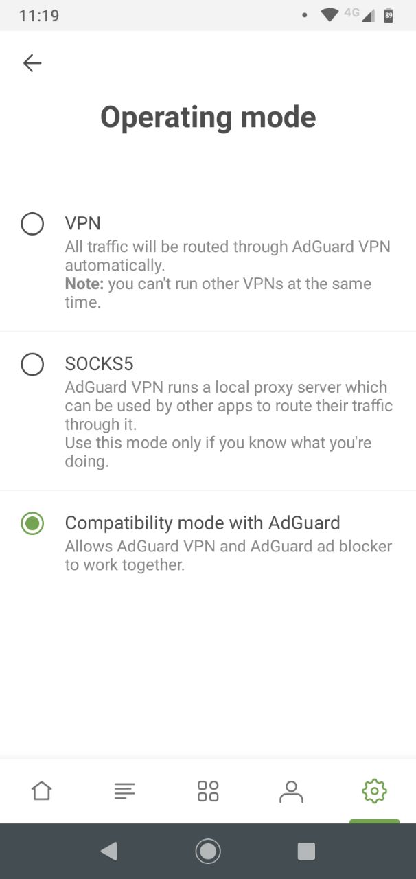 adguard e protonvpn su android