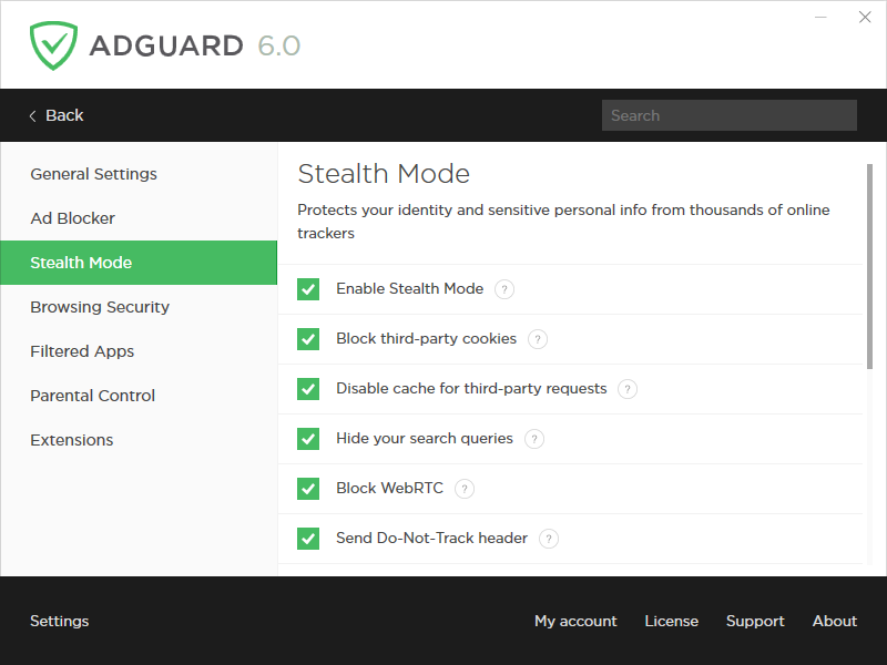adguard stealth mode settings