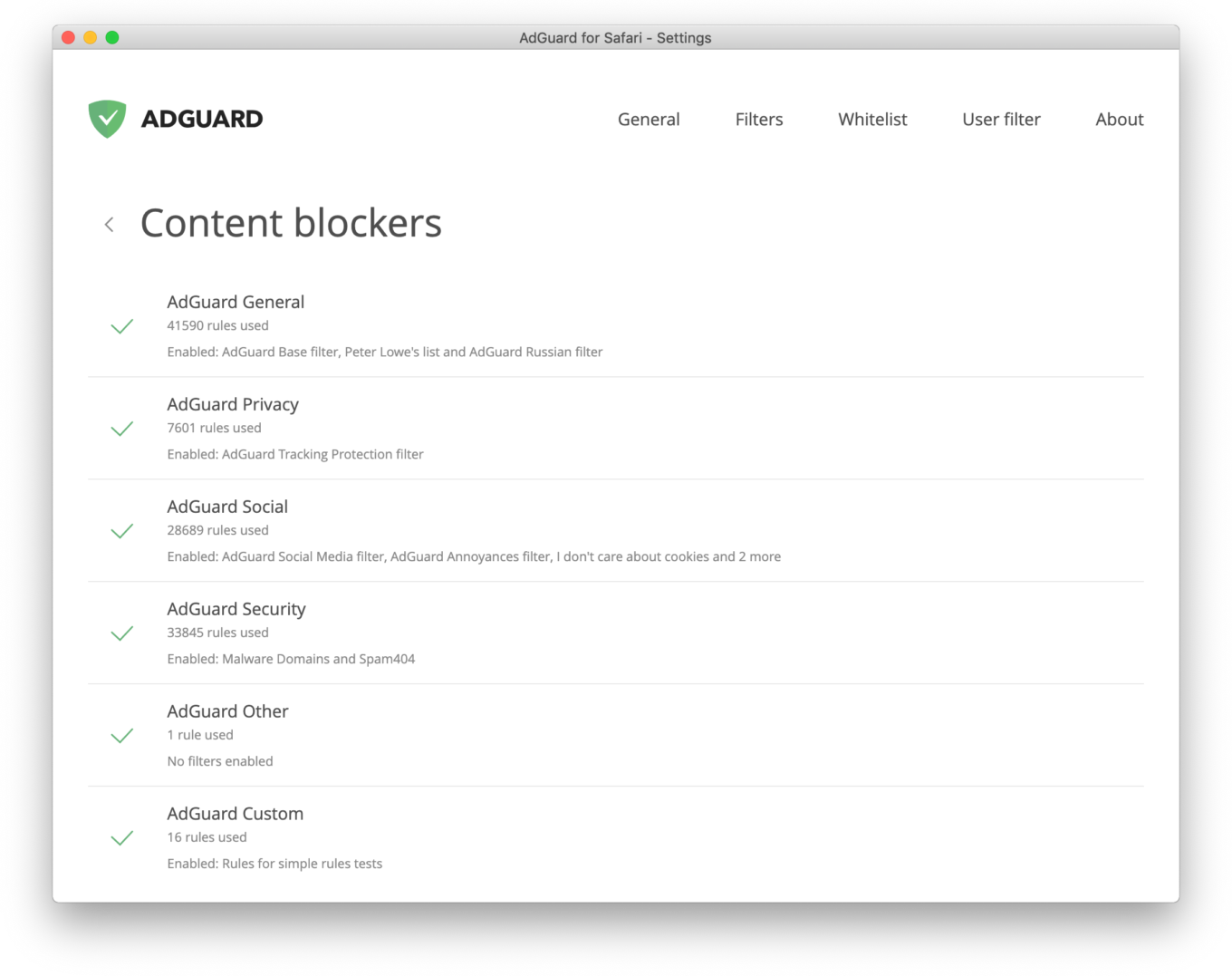 adguard safari content blocker is disabled