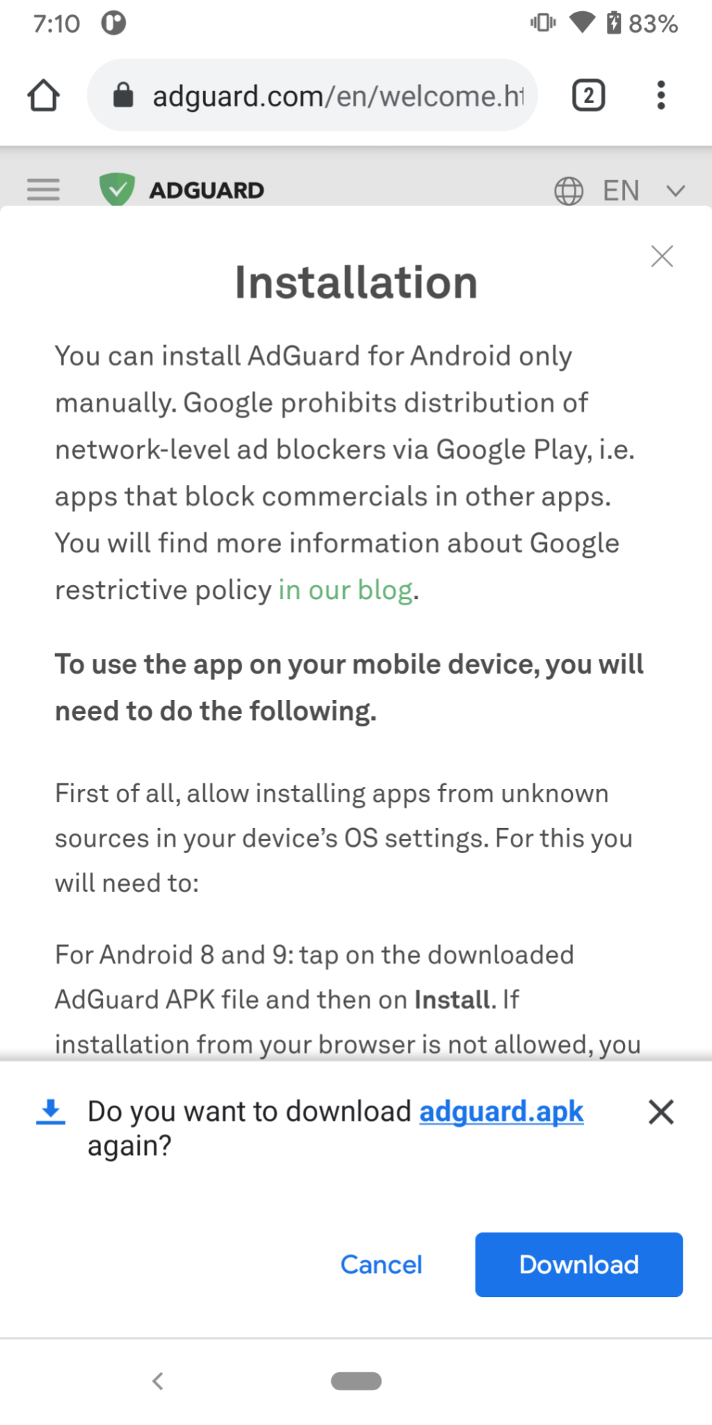 adguard adblocker android