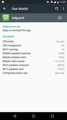 adguard power consumption