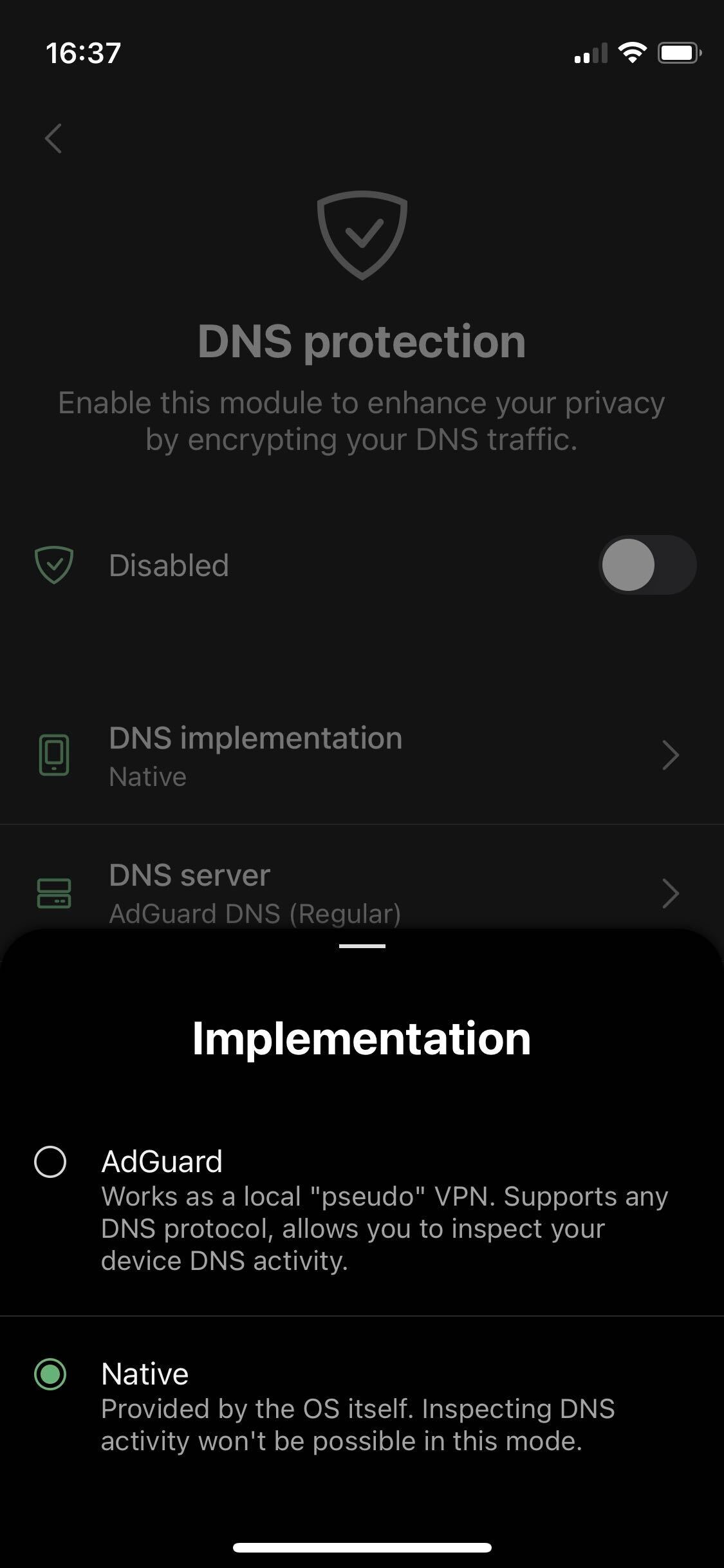 DNS implementation screen *mobile_border
