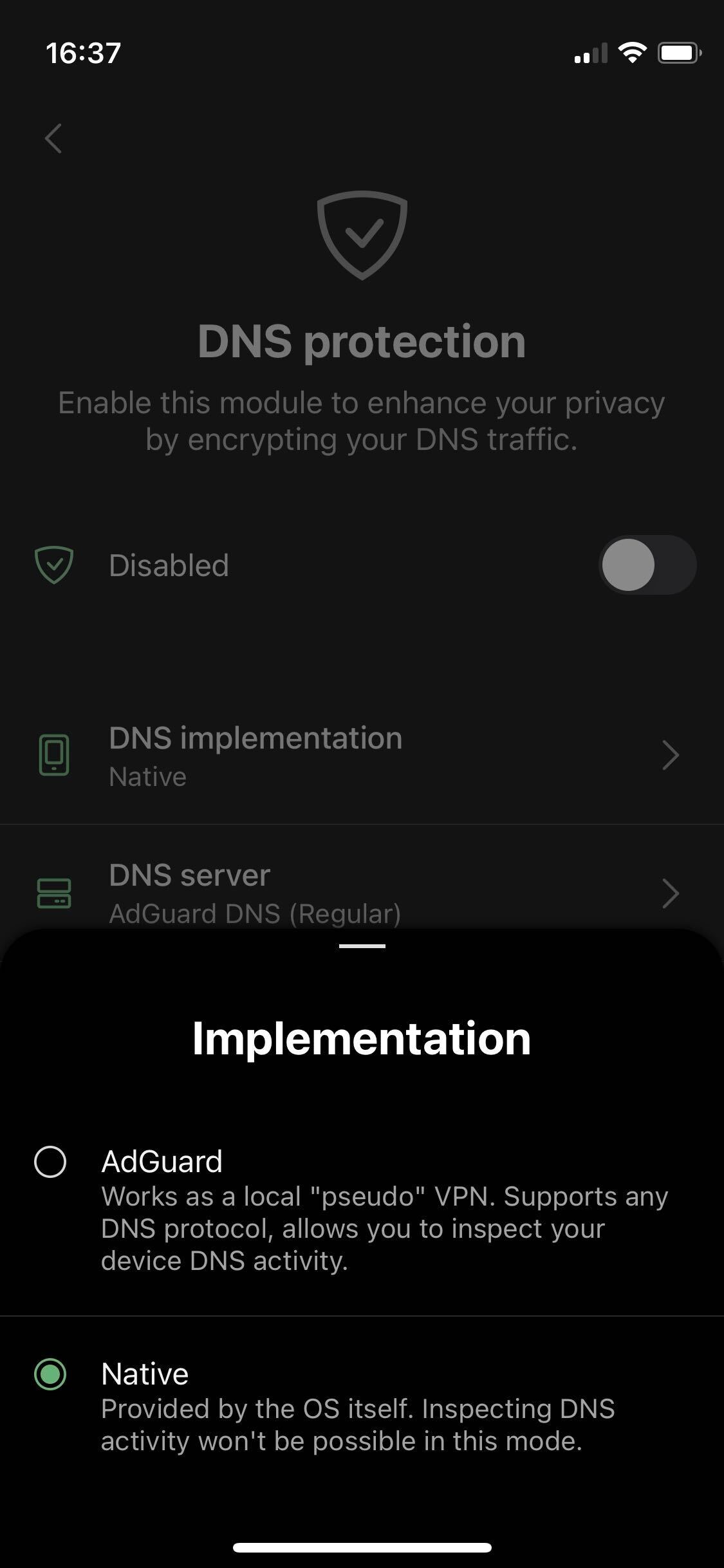 adguard native dns