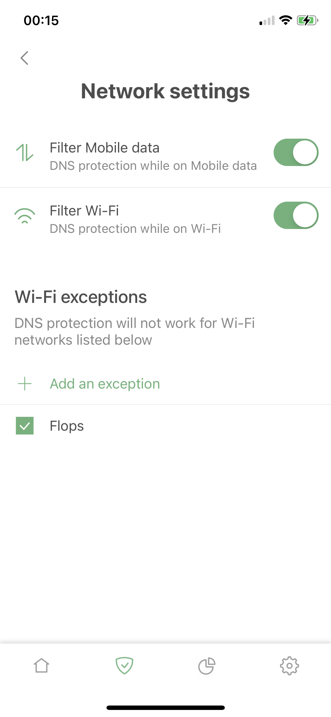 Network settings screen *mobile_border